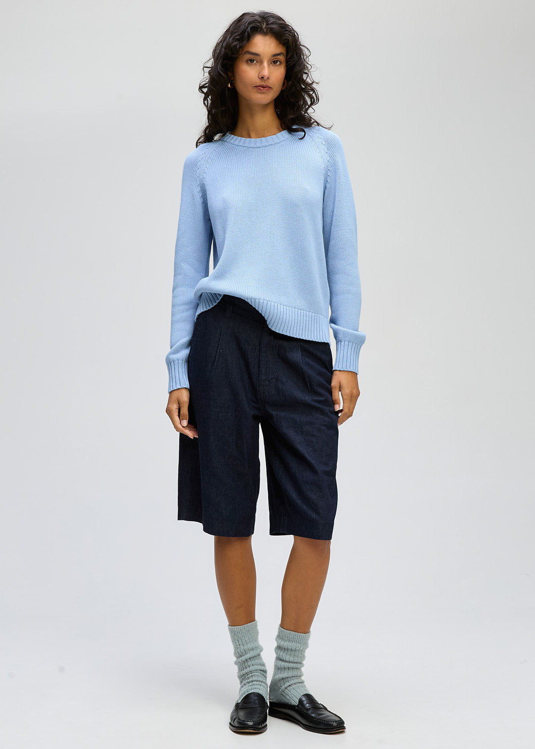 Ld+Co "Chunky Crew" Jumper - Periwinkle - Sizes: XS  L XL