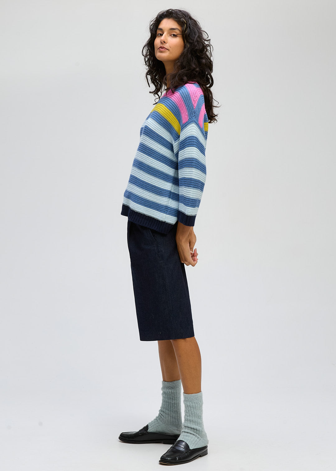 Ld+ Co Chunky Striped Crew - Sizes: XS S
