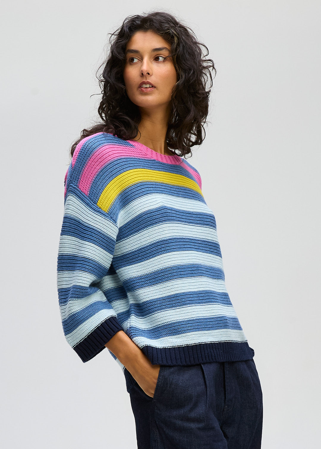 Ld+ Co Chunky Striped Crew - Sizes: XS S