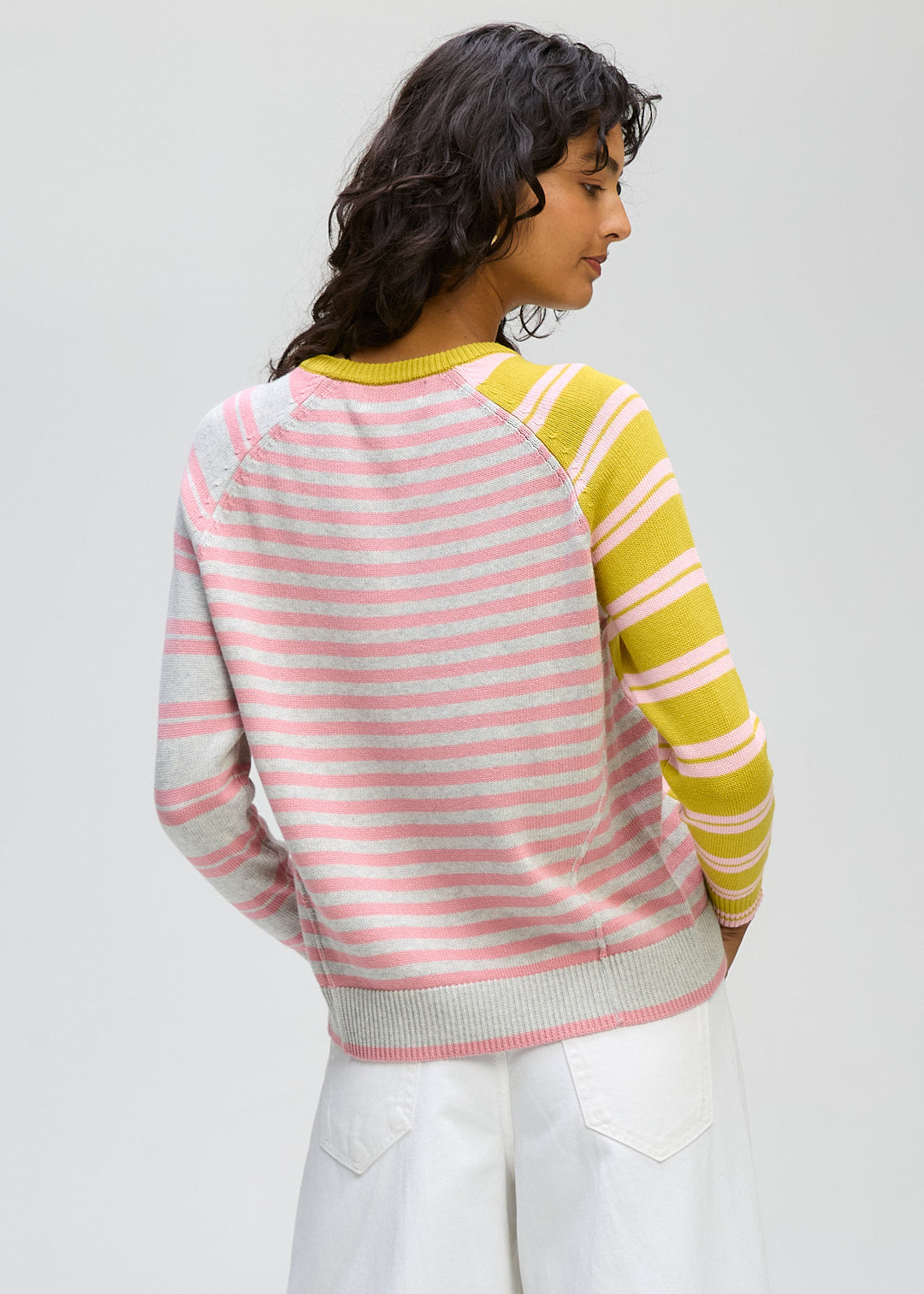 Ld + Co "Crazy Stripe Crew " Jumper - Chartreuse - Sizes: XS M L XL