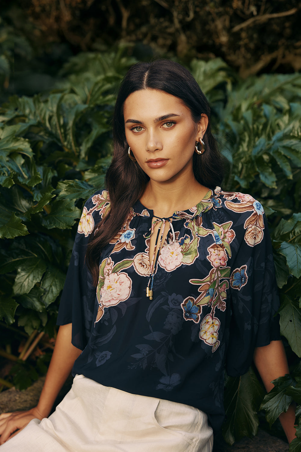 Loobie's Story Maeve Blouse -Indigo Multi - Sizes:   18