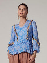 Load image into Gallery viewer, Loobie&#39;s Story Bluebell Anacapri Blouse Sizes:  10 12