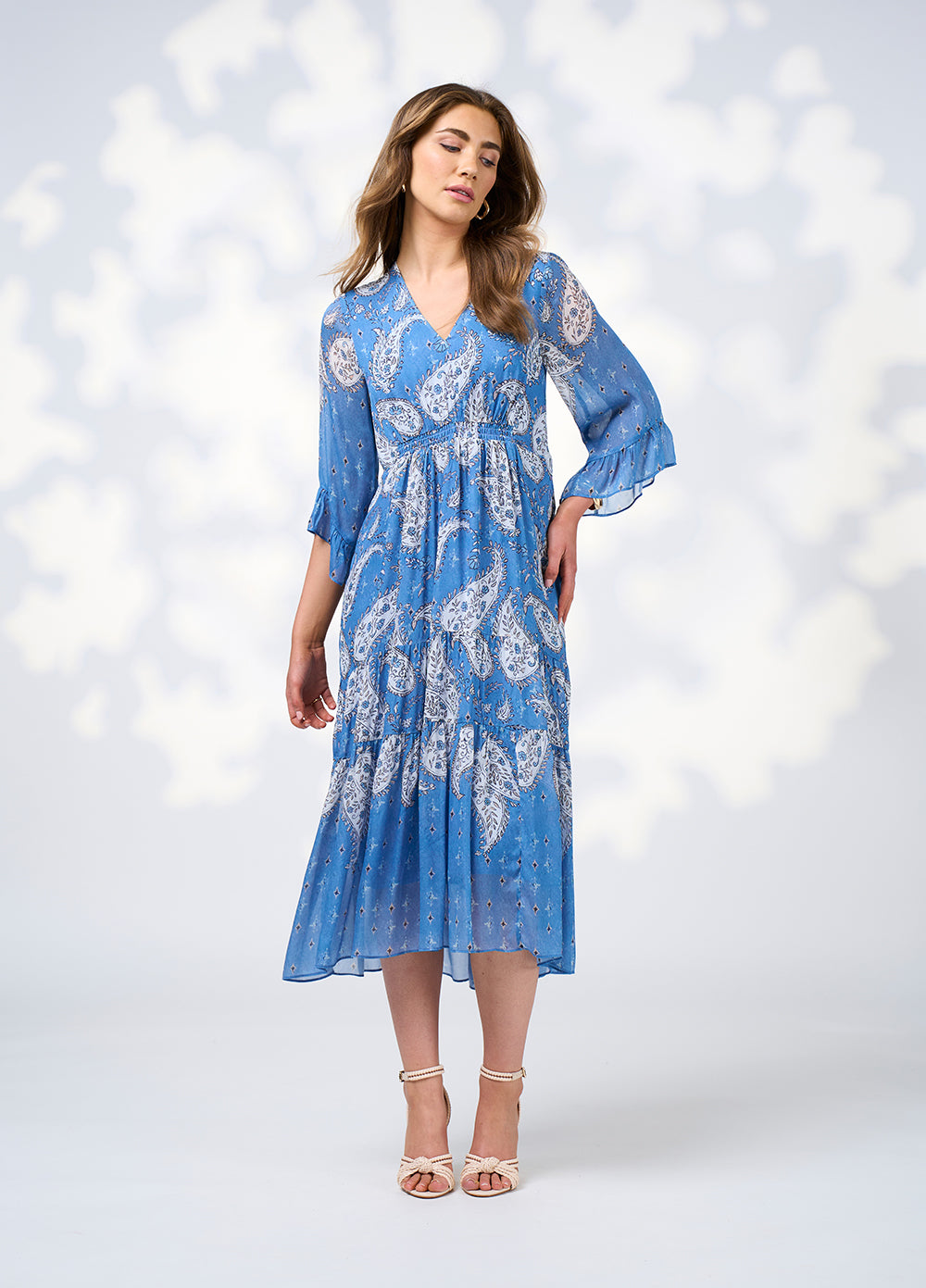Loobie's story Sibella Midi Dress - Chambray Multi - Sizes: 10