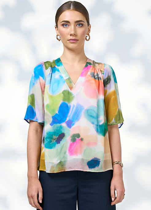 Loobie's Story  Free Spirit Top - Poppy Floral - Sizes: 10 12 14