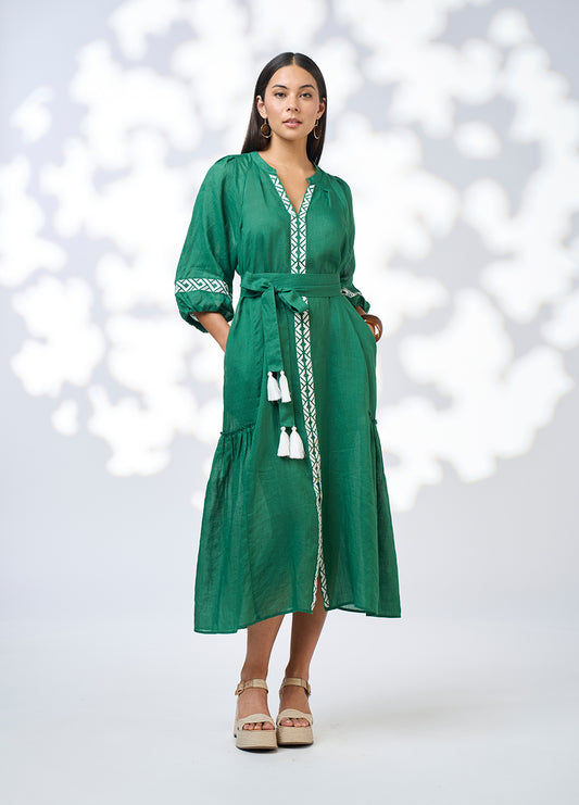 Loobie's Story    "Maya Midi Dress"     Green   -   Sizes: 10