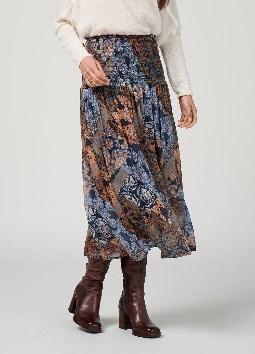 Loobie's Story "Byzantium Skirt" - Indigo Multi - Sizes: 8 10 12 14