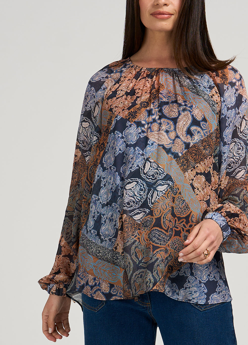 Loobie's Story "Byzantium Top" - Indigo Multi - Sizes:  12  16