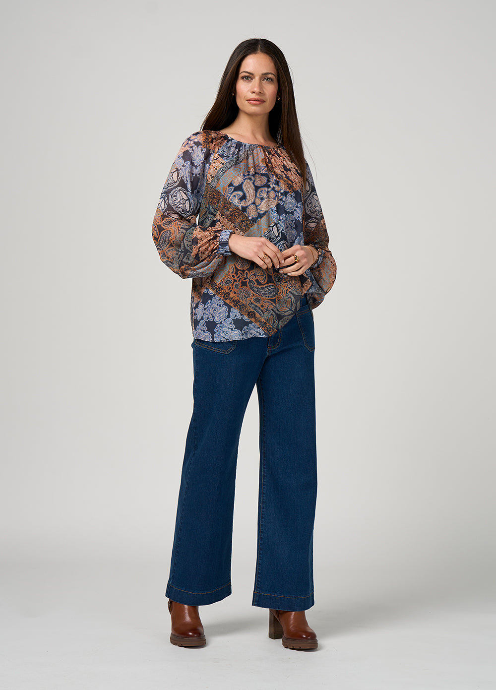 Loobie's Story "Byzantium Top" - Indigo Multi - Sizes:  12  16