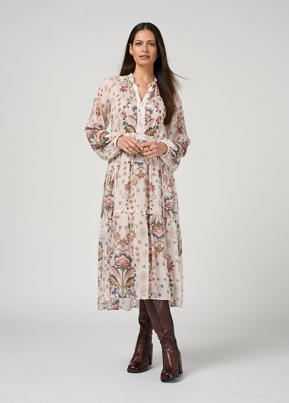 SALE  Loobie's Story "Antoinette Midi Dress" - Bone - Sizes: 8  14
