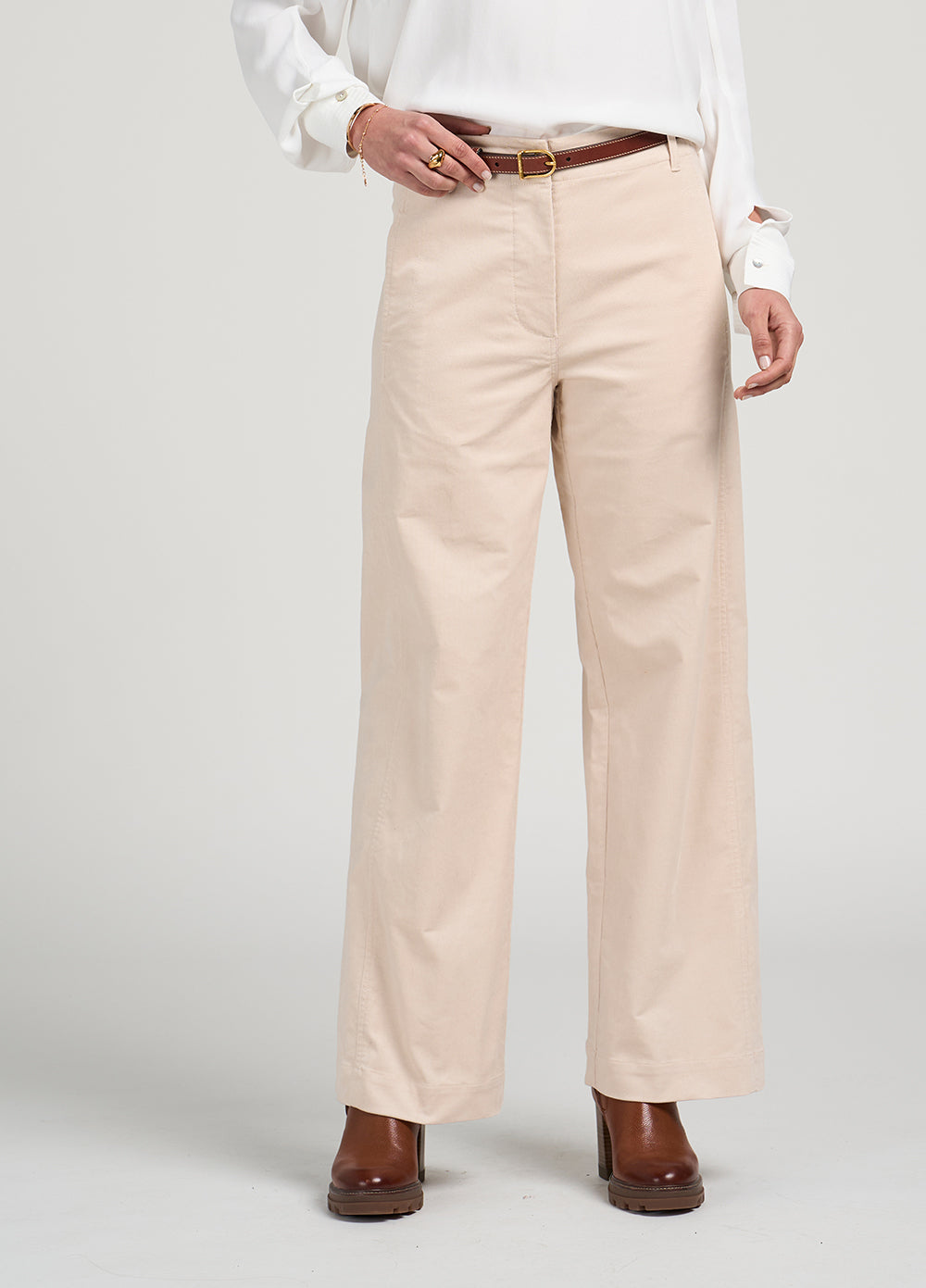 Loobie's Story "Velora Wide Leg Pant" - Bone - Sizes: 10 12 14