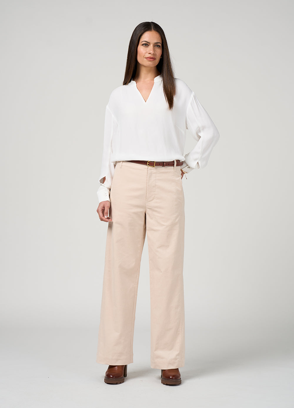 Loobie's Story "Velora Wide Leg Pant" - Bone - Sizes: 10 12 14