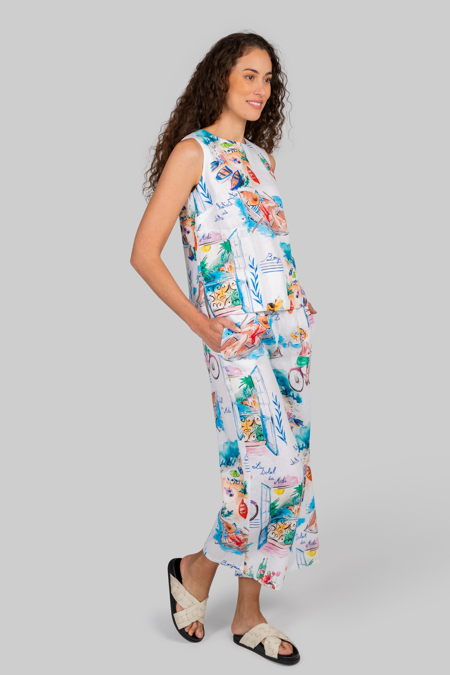 Kaleido "French Riviera" Print Pant - Sizes:8 10 12