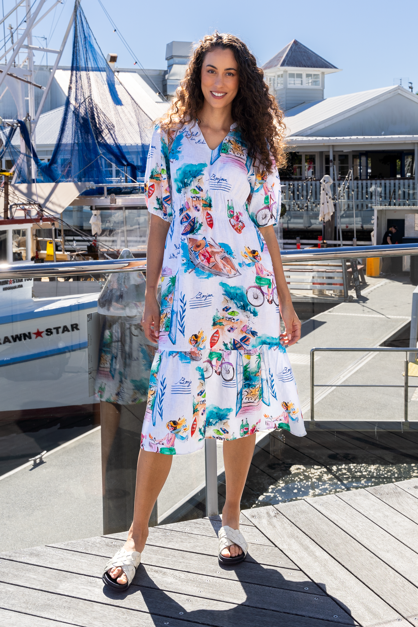 Kaleido "French Riviera" Print Dress - Sizes: 8 10 12 14
