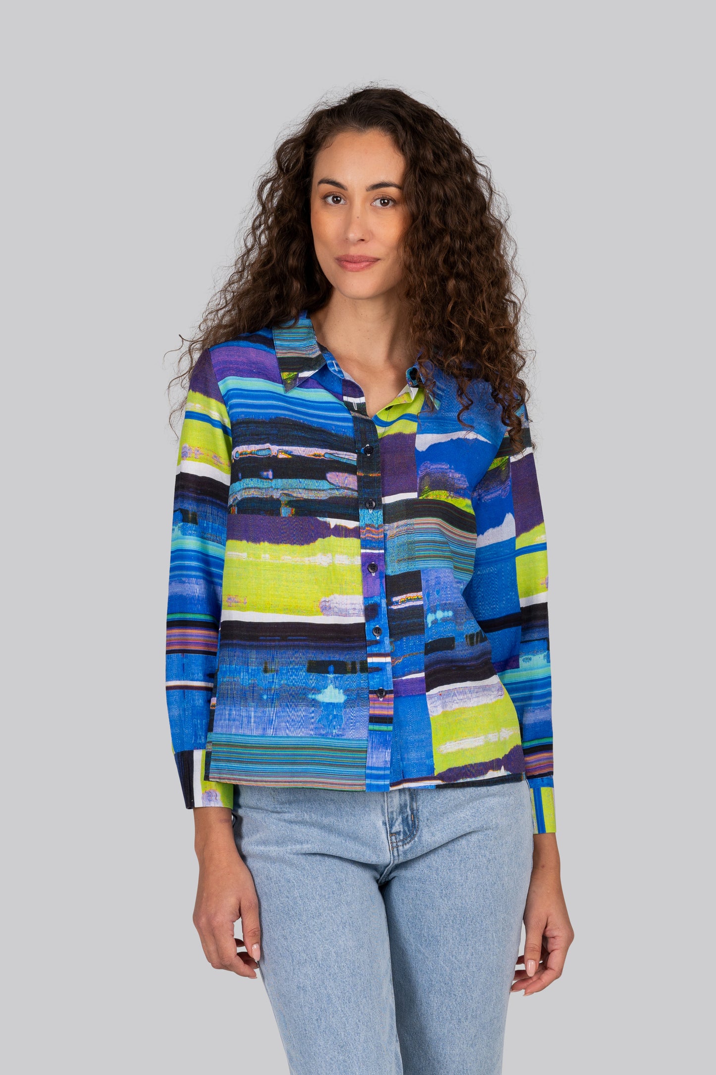 Kaleido "Graphic Print" 3/4 Sleeve Shirt  -  Sizes: 14