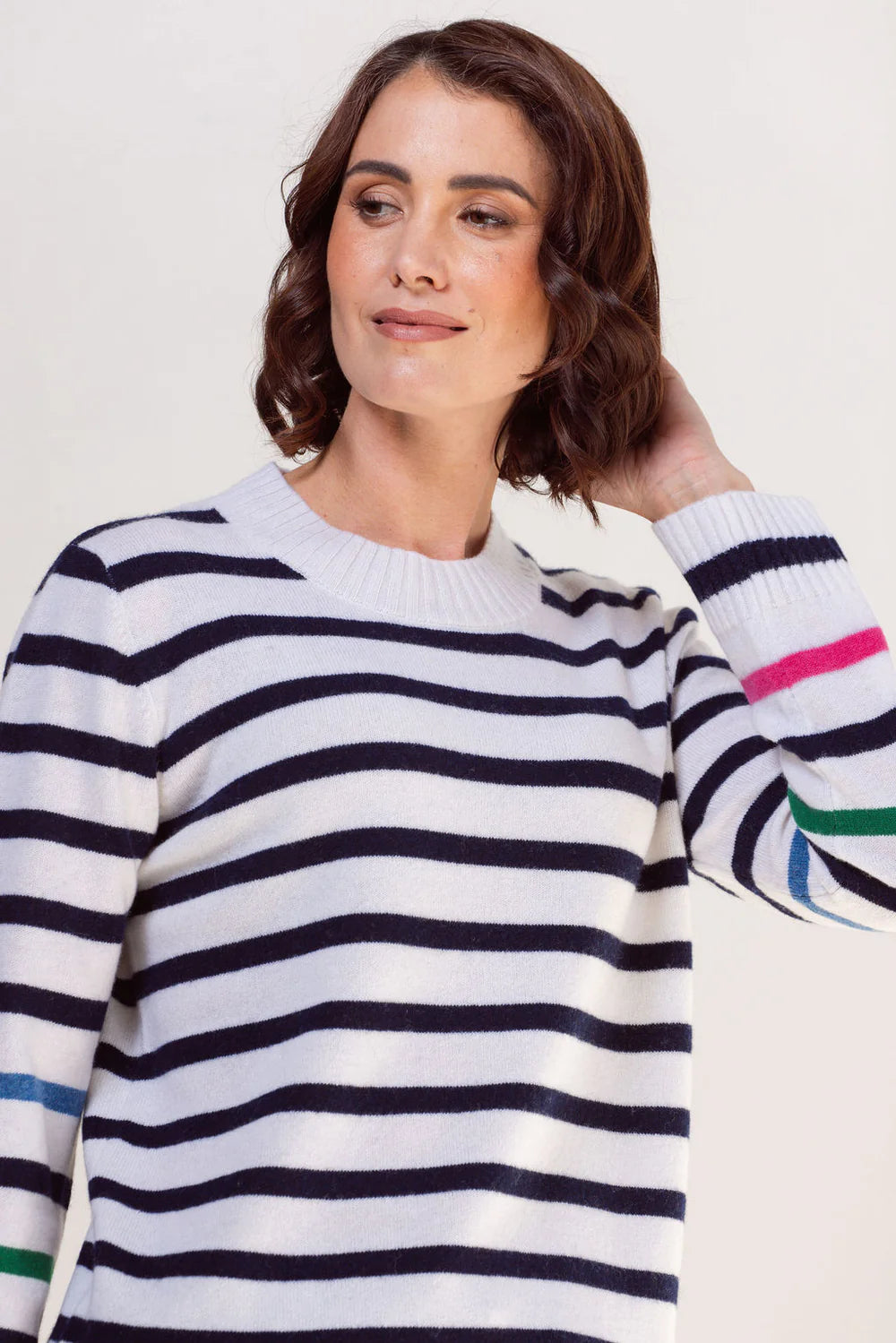 See Saw Merino Wool Multi Stripe Sweater- Sizes: S  L XL