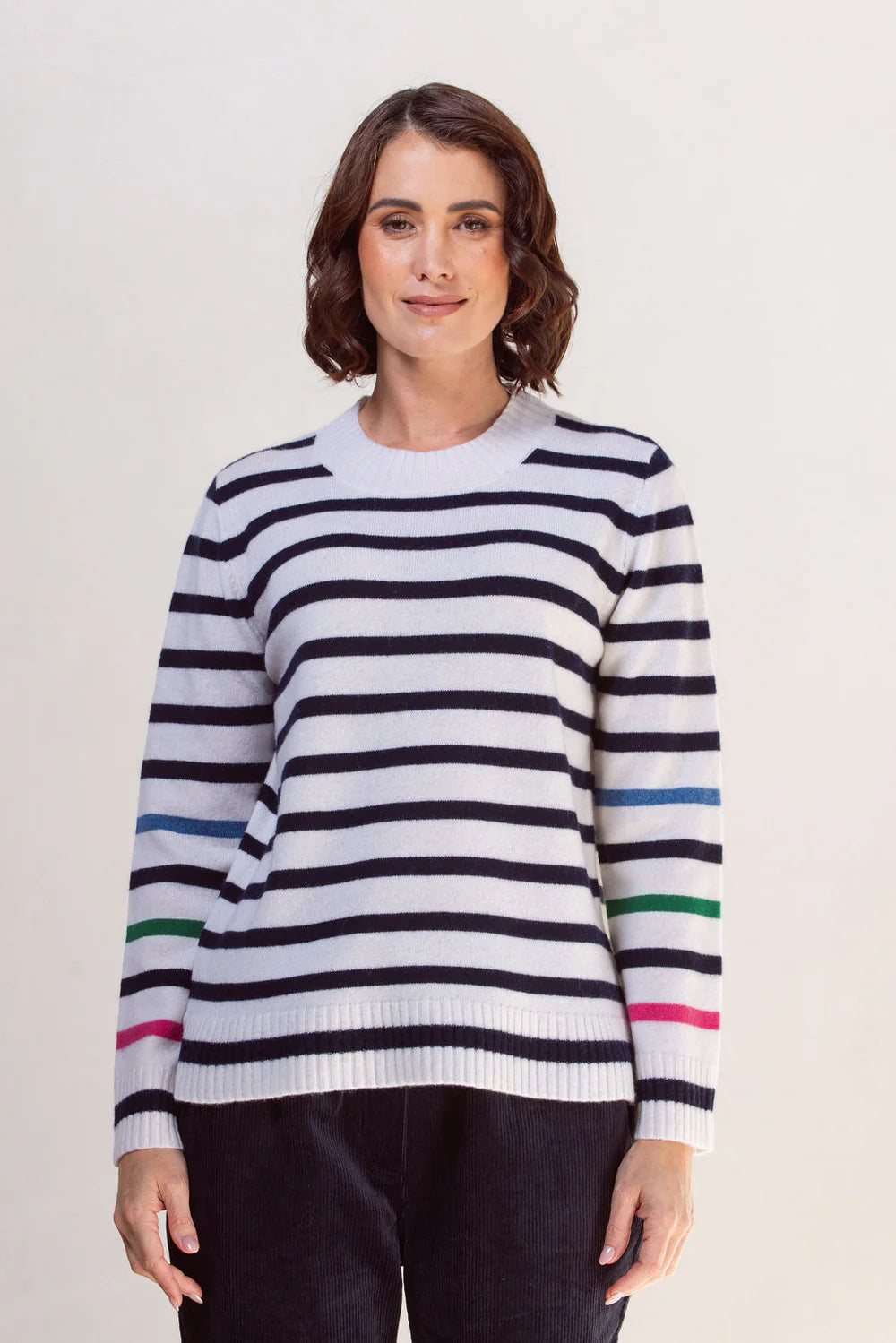 See Saw Merino Wool Multi Stripe Sweater- Sizes: S  L XL