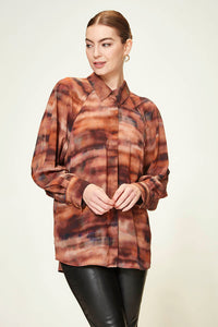 Verge  "Mirage Shirt" Burnt Orange Tiedye Soft Shirt - Sizes: L  XL