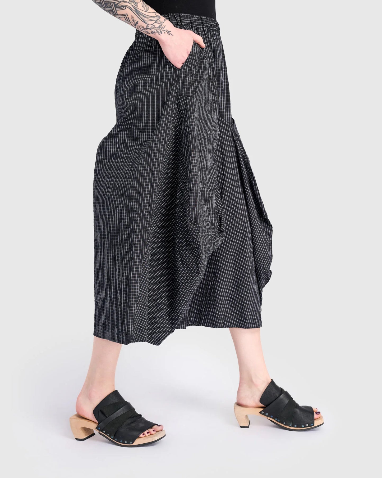 Urban By Alembika Taffeta Harem Pockets Pants - Grid - Sizes: 10(1) 12(2) 14(3)