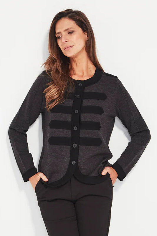 Verge "Royal Cardi" - Graphite With Black Trim  - Sizes: XS S M L XL