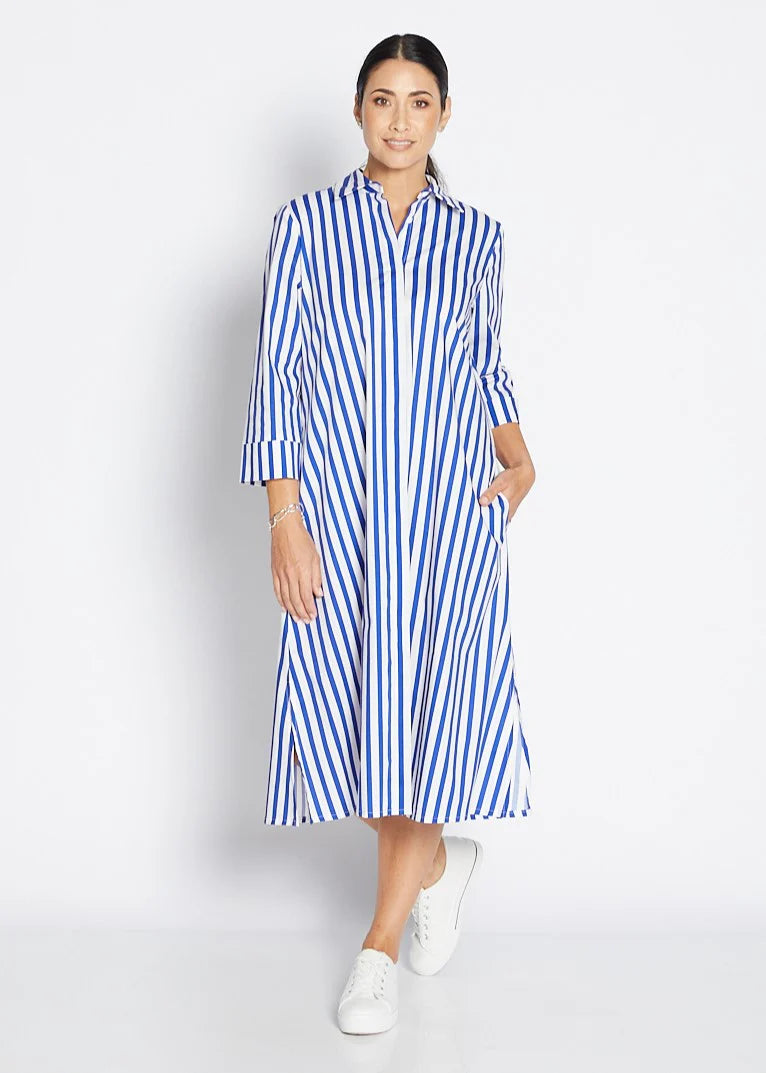 Philosophy    "Keira" Shirt Dress    Cobalt/White   -   Sizes:  14