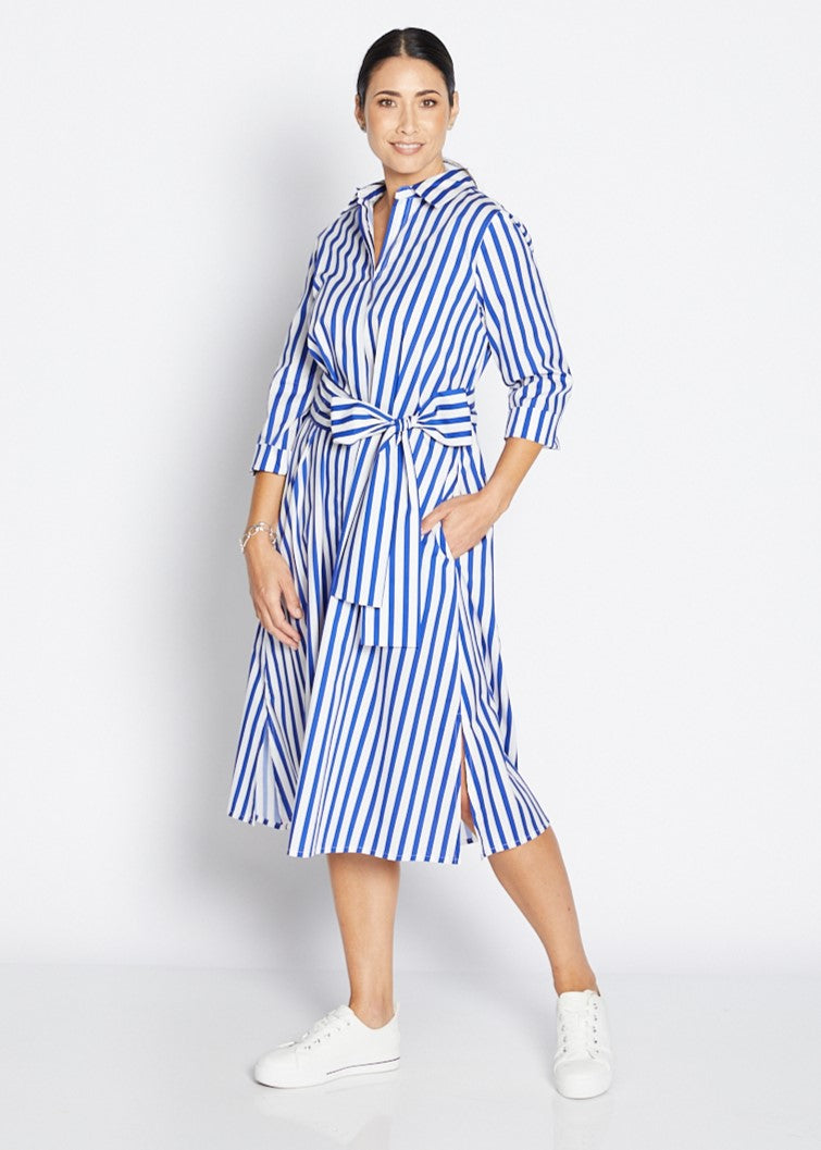Philosophy    "Keira" Shirt Dress    Cobalt/White   -   Sizes:  14