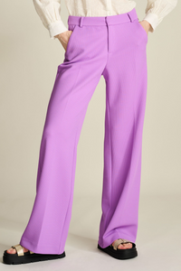 Pom Amsterdam     Purple Pique Wide Leg Pants    -    Sizes:   12(40)  14(42)  16(44)