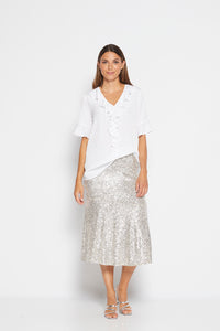 Philosophy  "Mojito" Sequin Skirt in Champagne - Sizes: 8