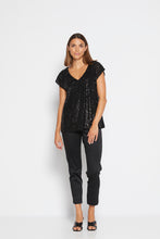 Load image into Gallery viewer, Philosophy &quot;Steele&quot; Sequin Top - Black - Sizes: 12