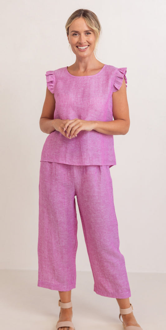 See Saw     Raspberry 7/8 Culotte Pant    -    Sizes: 10 12 14