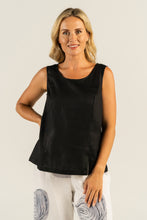 Load image into Gallery viewer, See Saw    Linen Shell Top   Black   -  Sizes:  8 10 12