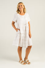 Load image into Gallery viewer, SALE  See Saw   White/Stone Ruffle Trim Midi Dress   -   Sizes: 10  12