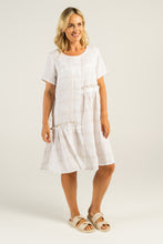Load image into Gallery viewer, SALE  See Saw   White/Stone Ruffle Trim Midi Dress   -   Sizes: 10  12