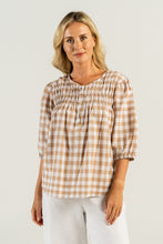 Load image into Gallery viewer, SALE   See Saw    Toffee/White Gingham Smock Top   -   Sizes:   8 10 12