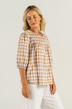 Load image into Gallery viewer, SALE   See Saw    Toffee/White Gingham Smock Top   -   Sizes:   8 10 12