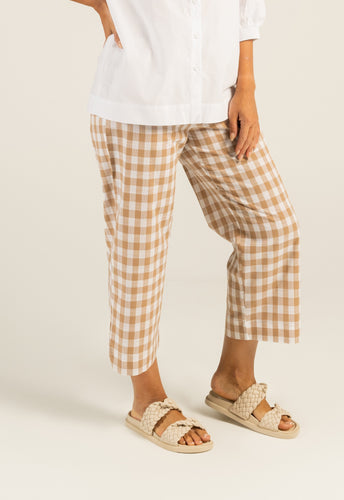 SALE  See Saw   Toffee/White Gingham Pant   -  Size:  12