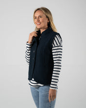 Load image into Gallery viewer, See Saw   High Collar Boiled Wool Vest    Navy  -  Size:  S
