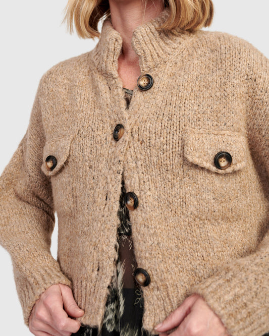 Alembika  Trucker Cardigan - Sand - M