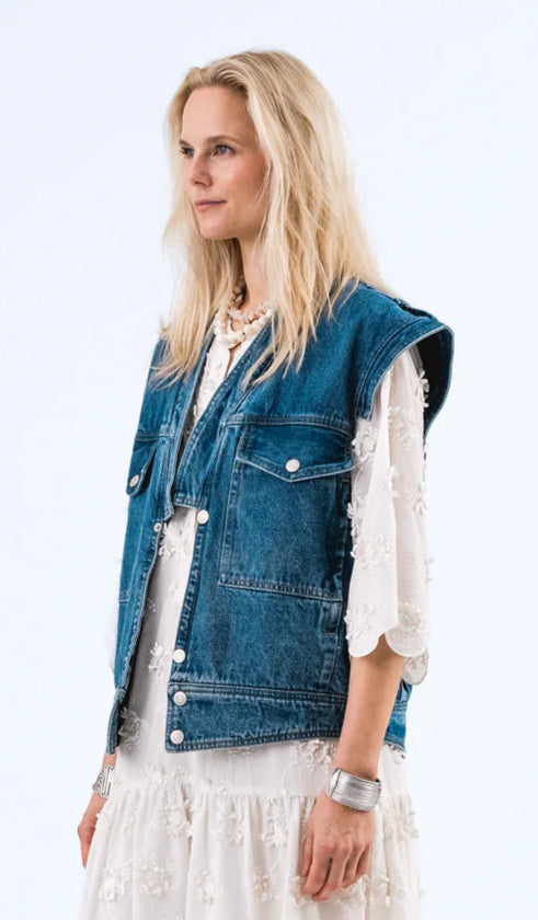 Lolly's Laundry 'Sam' Denim Vest - Sizes: S M L