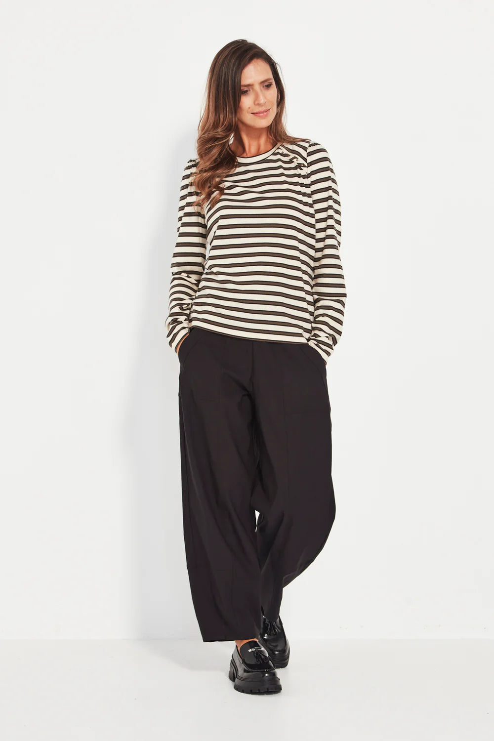 Verge "Scatter Top" - Olive Stripe - Sizes: XS S M L XL