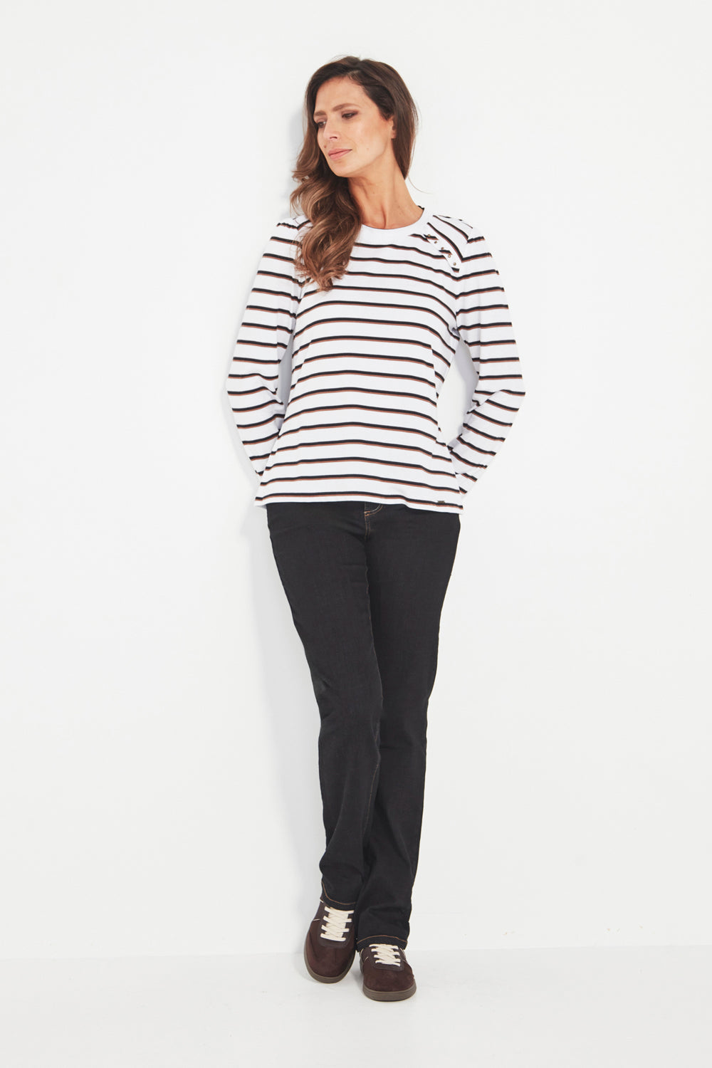 Verge "Scatter Top" - White Stripe - Sizes: S   L  XL