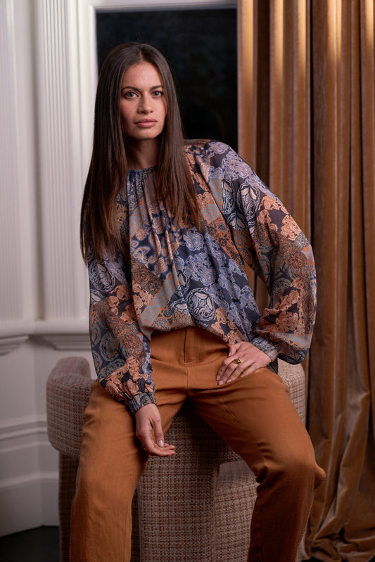 Loobie's Story "Byzantium Top" - Indigo Multi - Sizes: 10 12 14 16