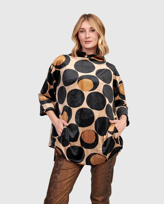 Alembika  Aya Velvet Trapeze Top - Eclipse Print - Sizes: M