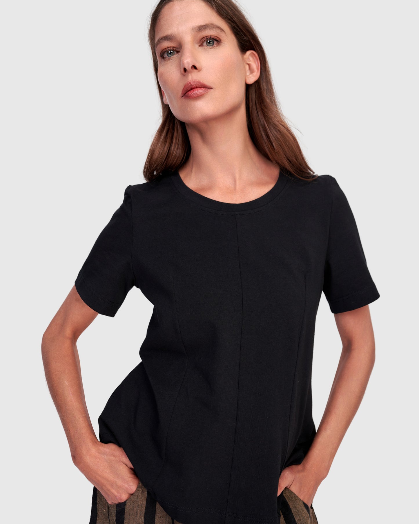 Alembika Essential Shaped Tee - Black - Sizes: 12(2) 14(3) 16(4)