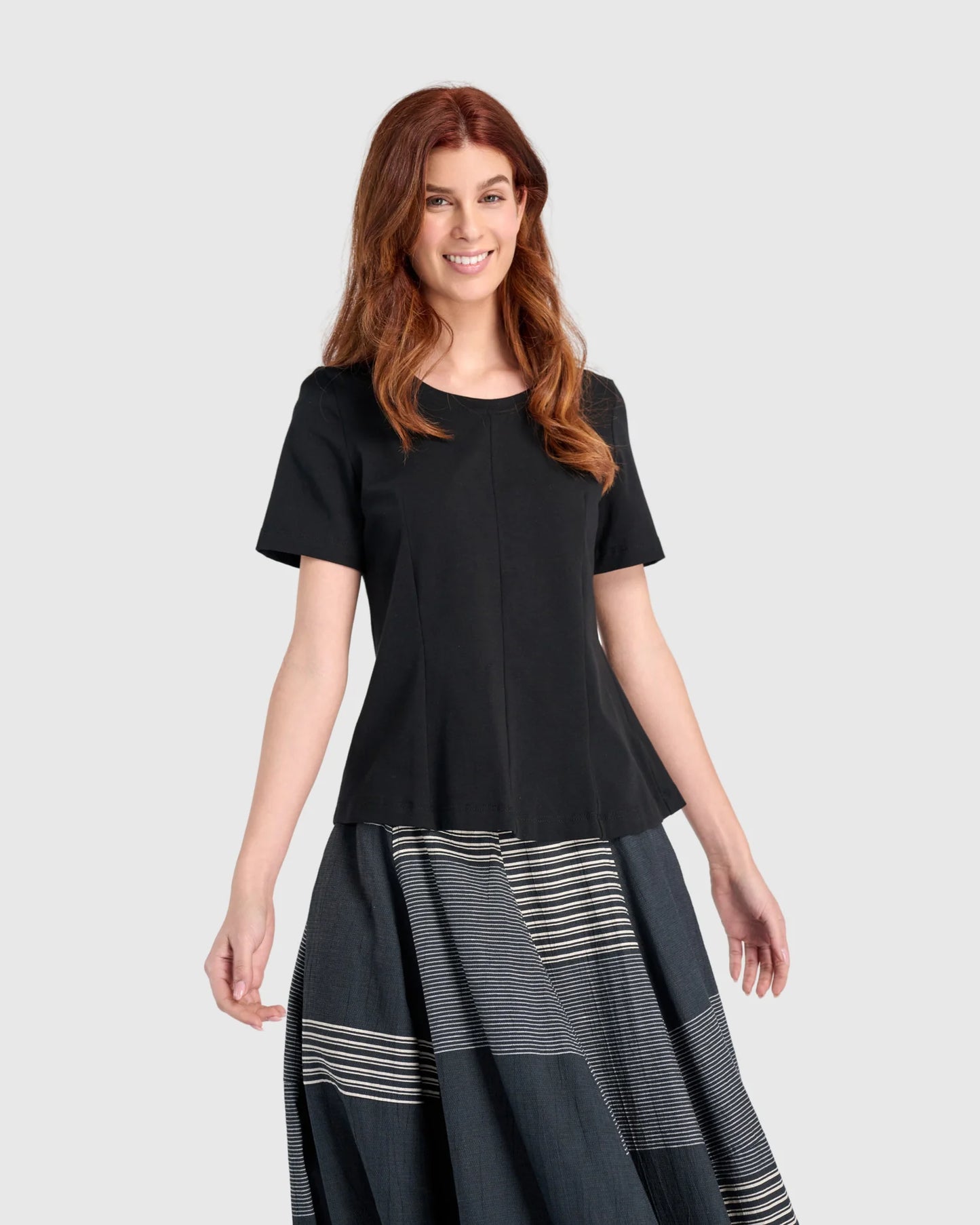 Alembika Essential Shaped Tee - Black - Sizes: 12(2) 14(3) 16(4)