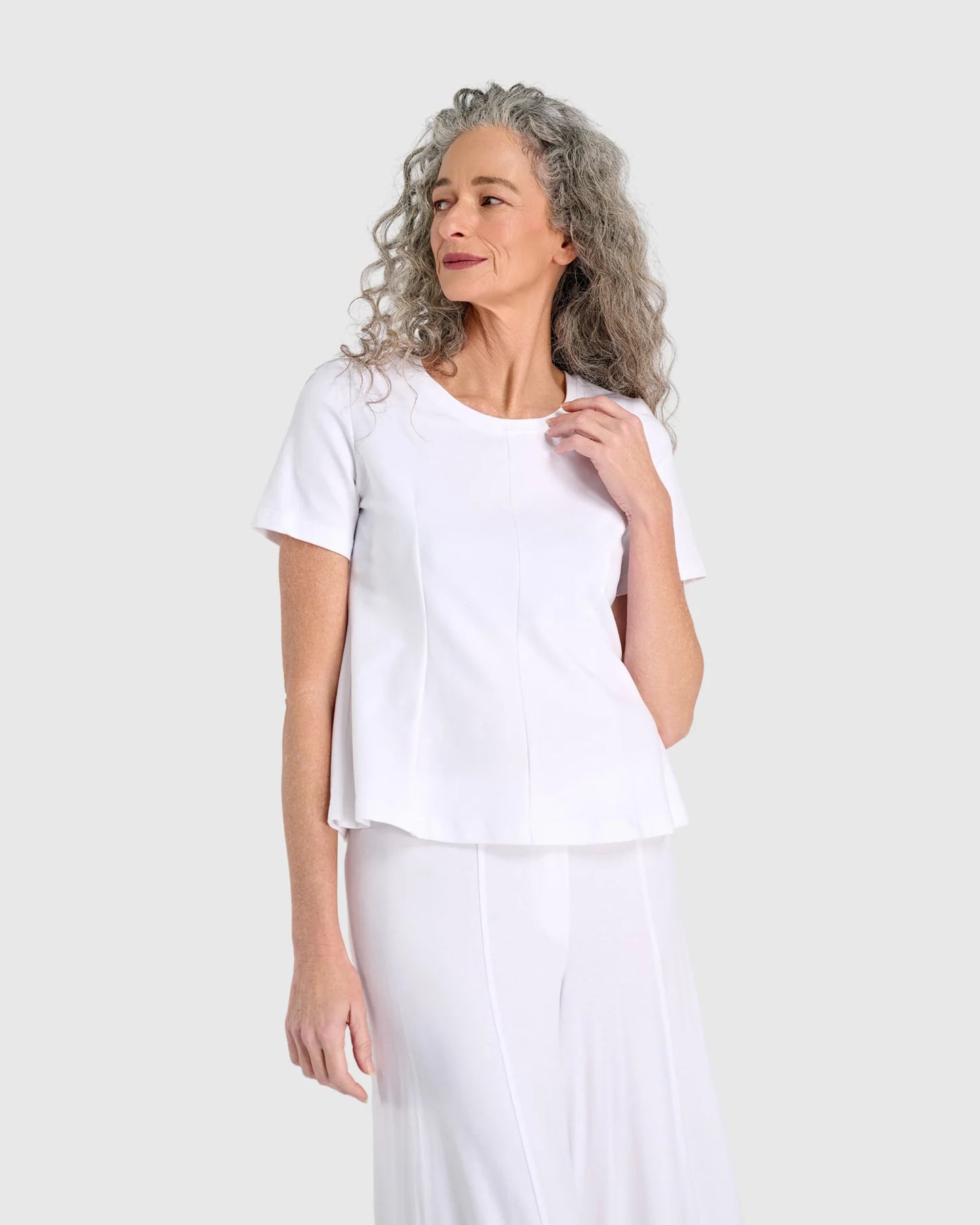 Alembika Essential Shaped Tee - White - Sizes: 10(1) 12(2)  16(4)