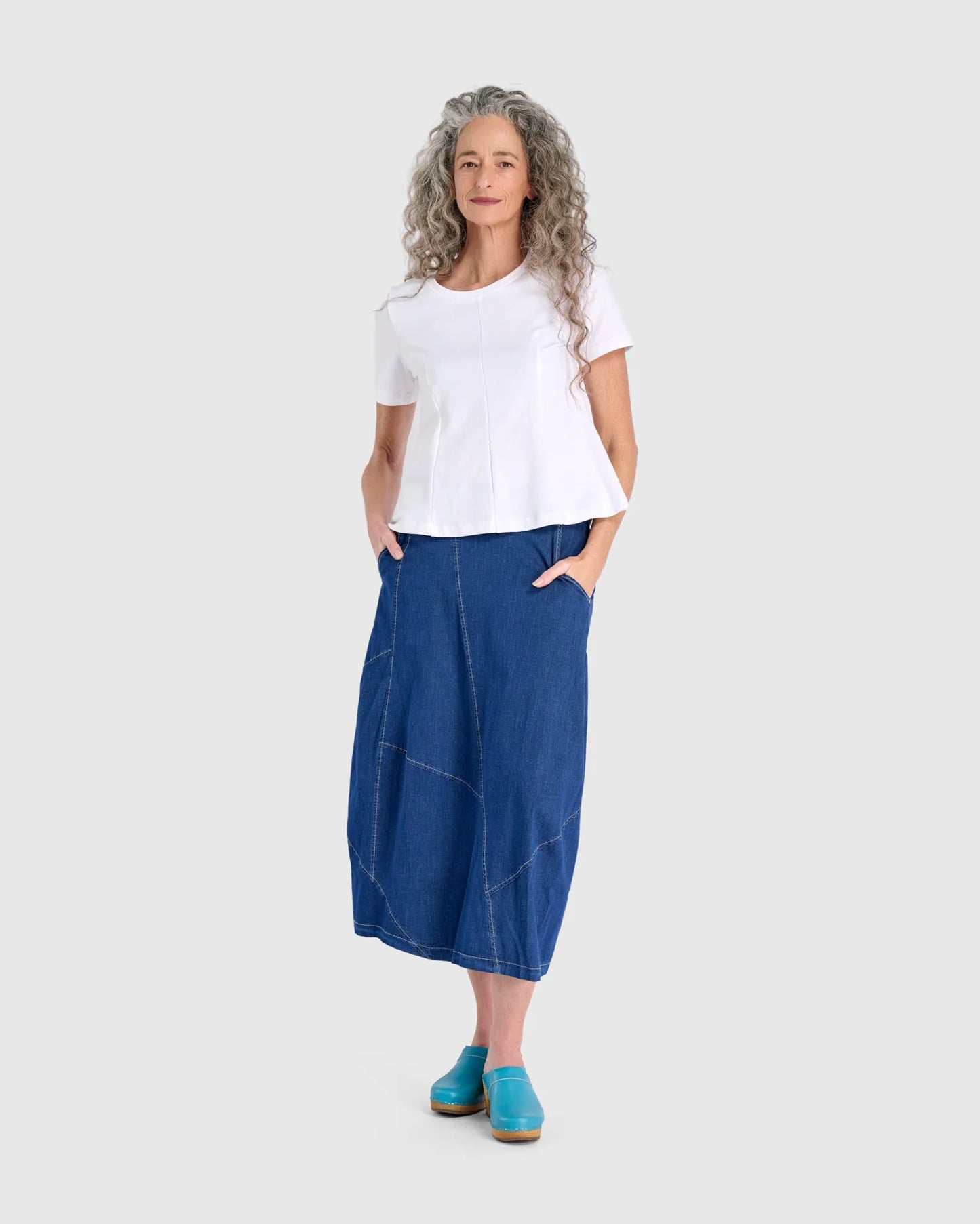 Alembika Essential Shaped Tee - White - Sizes: 10(1) 12(2)  16(4)