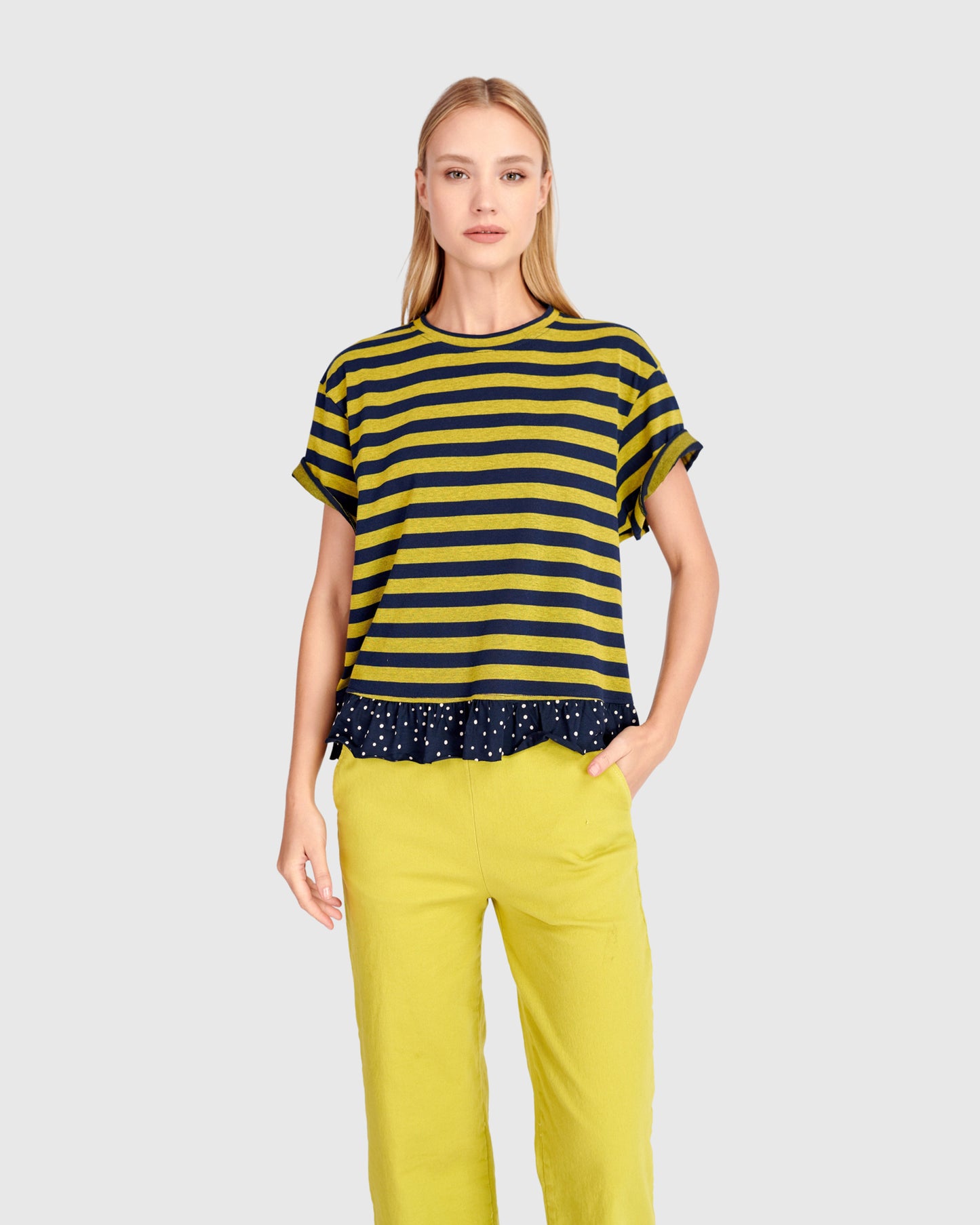 Alembika Tee With Frill Hem - Mix - Sizes: XS  M