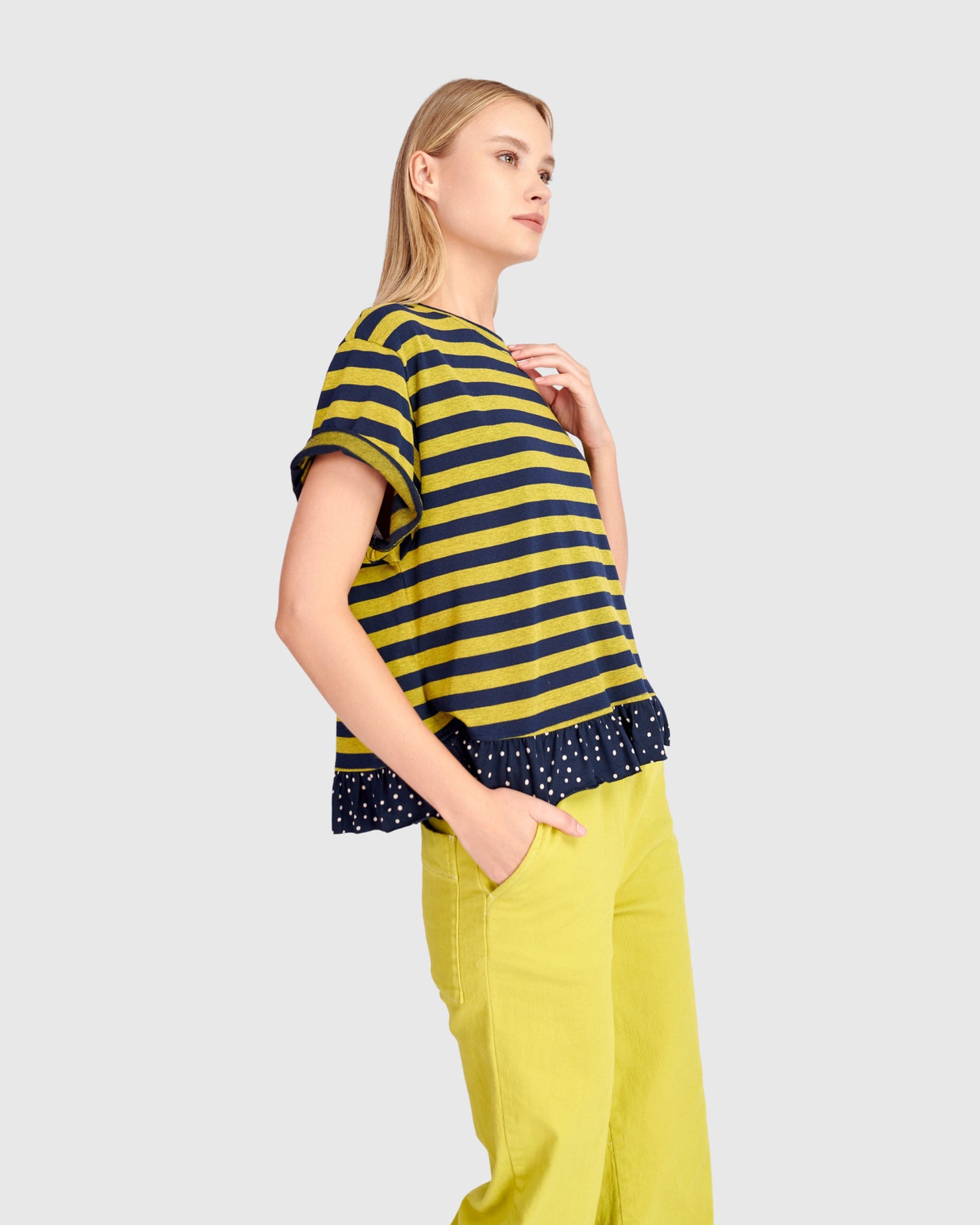 Alembika Tee With Frill Hem - Mix - Sizes: XS  M