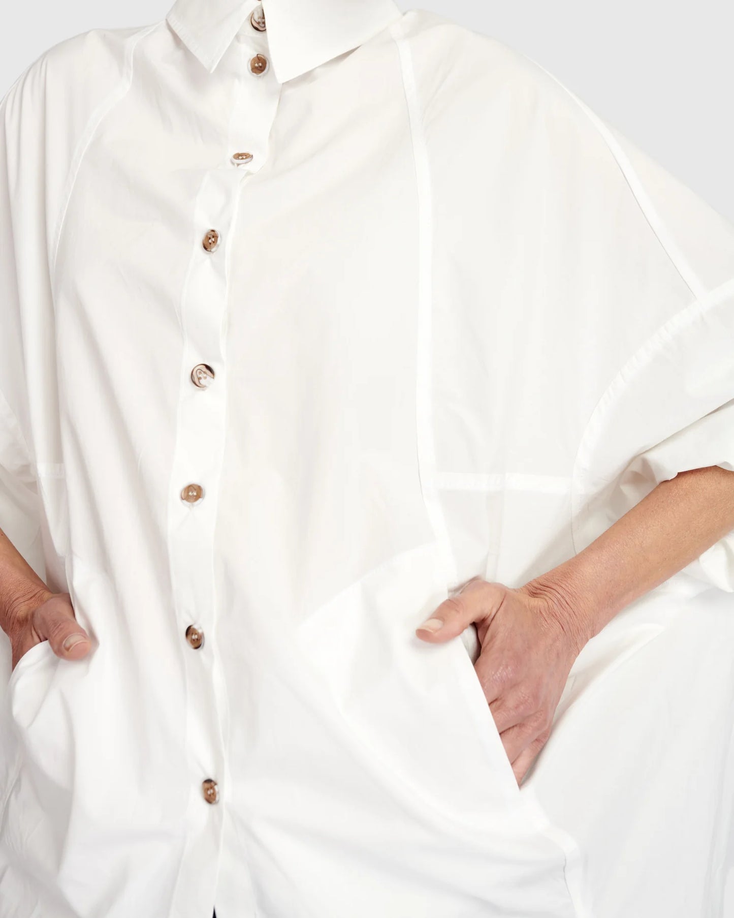 Urban by Alembika Oversized Circle Shirt - White - Sizes: S M