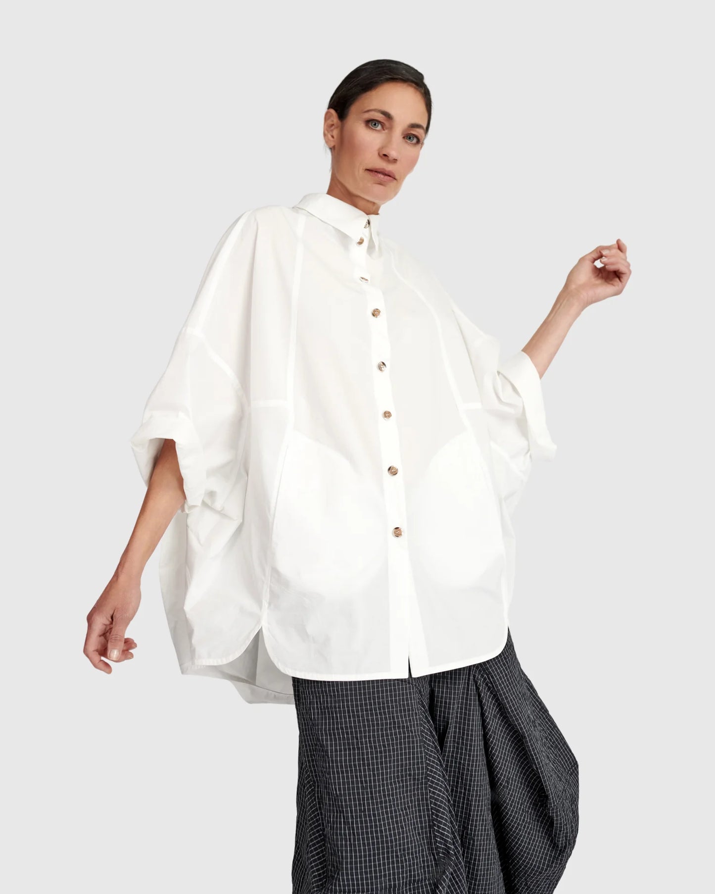 Urban by Alembika Oversized Circle Shirt - White - Sizes: S M